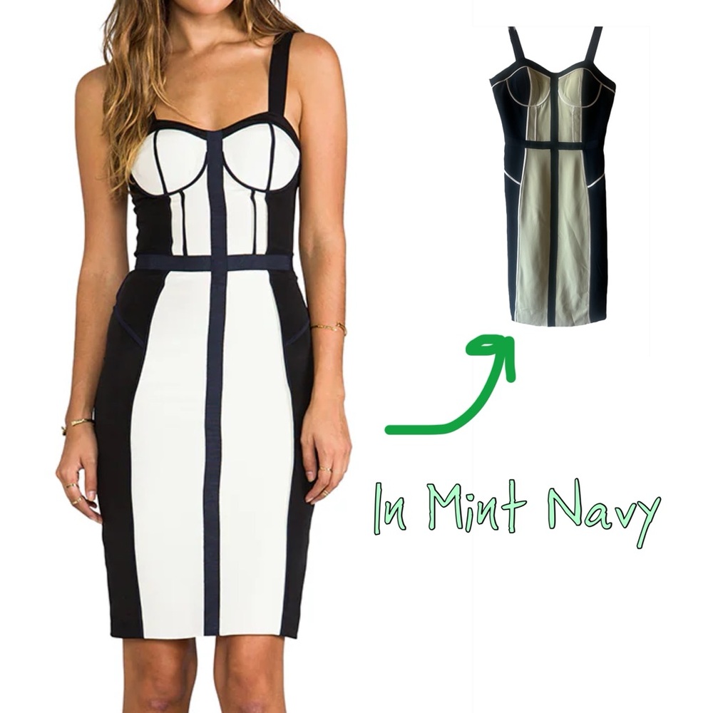 REBECCA MINKOFF Clarissa Dress in Navy & Mint Combo
